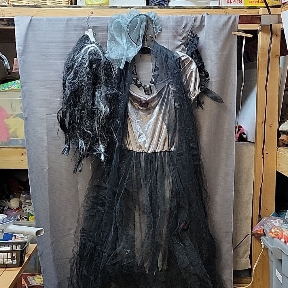 Monster/Zombie Bride adult small child XL Costume, wig, makeup and more